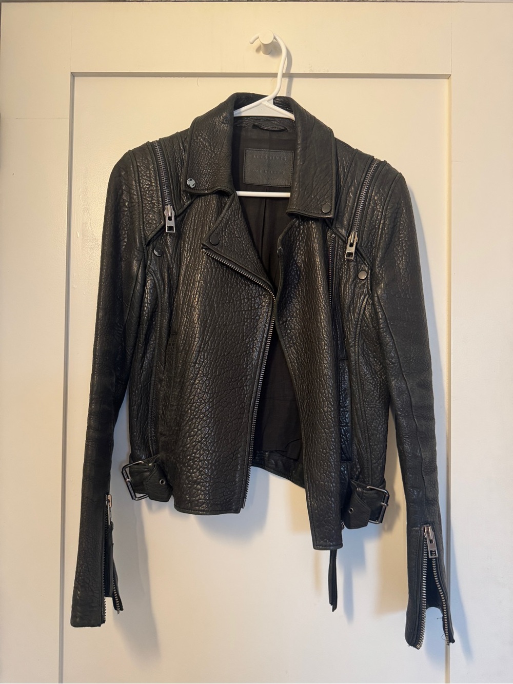 AllSaints Black 2 in 1 Leather Biker Jacket and vest